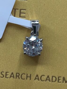 Moissanite Diamond Round 6mm Solitaire Pendant in White